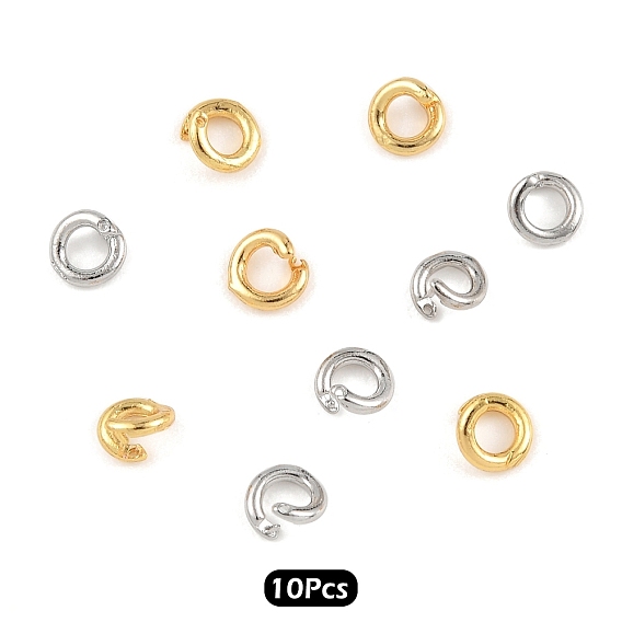 10шт 2 цвета латуни открытые соединительные кольца, круглые кольца