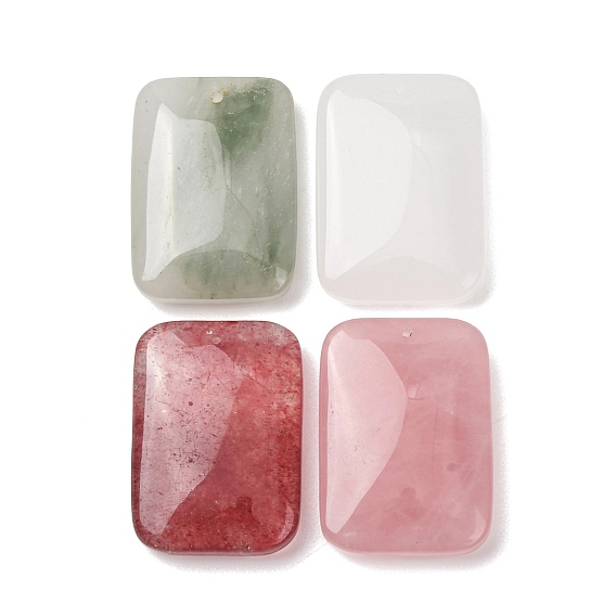 Natural Gemstone Pendants, Rectangle Charms