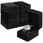 Wood & Velvet Organizer Boxes, Rectangle Glass Jewelry Box