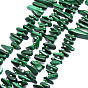 Perles synthétiques malachite brins, puce