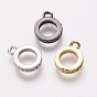 Brass Cubic Zirconia Tube Bails, Loop Bails, Bail Beads, Ring