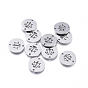 304 Stainless Steel Links Connectors, Flat Round with Balance Scale/Libra
