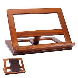 Wood Desktop Book Stands, Folding Book Shelf, Rectangle