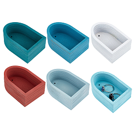 6Pcs 6 Colors Mini Wood Wall Mounted Jewelry Display Stands, Arch Shape