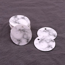 100Pcs Round Paper Marble Print Earring Display Cards, for Earring Display