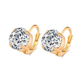 Красивый дизайн настоящие 18 k позолоченные латунные серьги в форме рыцаря со стразами, 17 мм