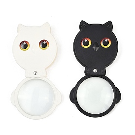 Складная акриловая портативная лупа в виде совы с зажимом 8x, с гибкими пластиковыми элементами и ремешком