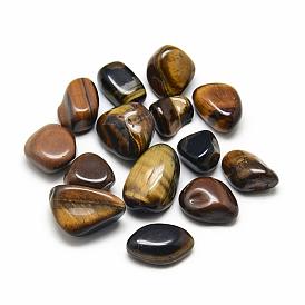Natural Tiger Eye Beads, Tumbled Stone, Healing Stones for 7 Chakras Balancing, Crystal Therapy, Meditation, Reiki, No Hole/Undrilled, Nuggets