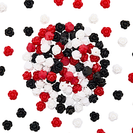 150шт 3 цвета непрозрачные бусины из смолы, цветок розы