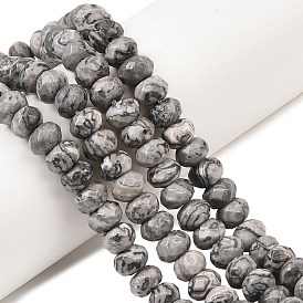 Натуральная карта каменные бусы пряди, рондель, граненые