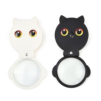 Складная акриловая портативная лупа в виде совы с зажимом 8x, с гибкими пластиковыми элементами и ремешком