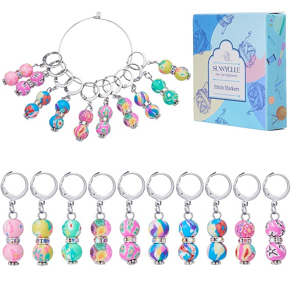 Кулон из тыквы ручной работы из полимерной глины с замком маркеры петель, 304 маркер пяльных стежков из нержавеющей стали