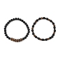 2 шт. 2 стили браслеты из кокоса и натурального черного агата для женщин