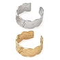 Textured 304 Stainless Steel Finger Rings Components, with Loop, Ion Plating(IP)