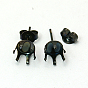 Stainless Steel Stud Earring Settings, 15x8mm, Tray: 7mm, Pin: 0.7mm
