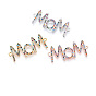 Mother's Day Theme, Brass Micro Pave Cubic Zirconia Links, Mom