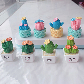 Mini Resin Cactus Display Decorations, Artificial Succulent Plants for Home Office Car Ornament