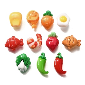 Кабошоны из смолы, имитация овощей