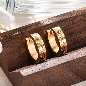 304 серьги-кольца из нержавеющей стали с эффектом полировки, ионное покрытие (ip)