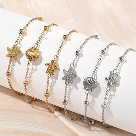 Тема морской жизни 304 Браслеты из нержавеющей стали, спутниковые цепи браслеты для женщин