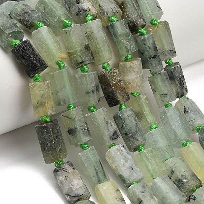 Natural Prehnite Beads Strands, Faceted Column