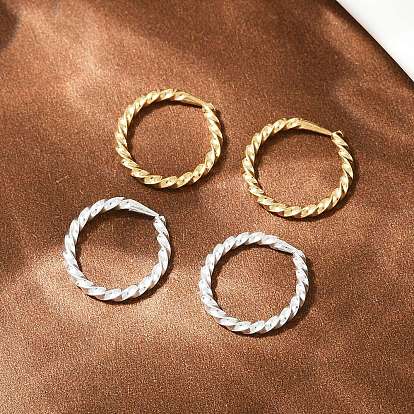 Серьги-кольца из латуни с витым кольцом, без свинца и без кадмия