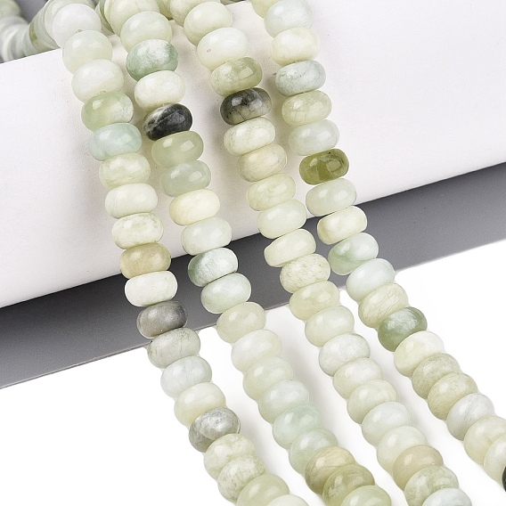 Chapelets de perles en jade naturel, rondelle, lisser