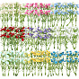 72Pcs 9 Styles Artificial Flower, with Plastic Branch, for Wedding Party Home Room Decoration Marriage Accessories