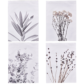 Arte de la pared de la lona, lienzo de pintura de pared decoración del hogar, rectángulo con plantas