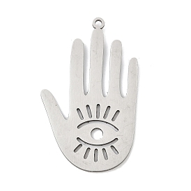 201 подвески из нержавеющей стали, ладонь с амулетом от сглаза, лазерная резка, анти-тускнение