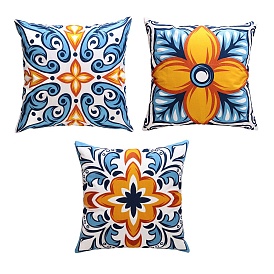 Polyester Pillow Covers,  Bohemian Style Cushion Cover, for Couch Sofa Bed, Square