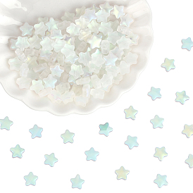 150Pcs Spray Painted Glass Beads, AB Color Plated, Frosted, Star