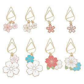 8металлические скрепки для бумаг, с подвесками из эмали и сплава , цветок