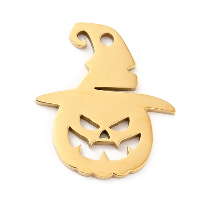 201 Stainless Steel Pendants, Pumpkin with Hat