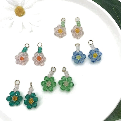 Стеклянные подвески, цветок, с платиновым шлейфом