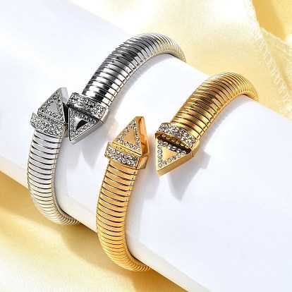 304 эластичные браслеты из нержавеющей стали для женщин, со стразами