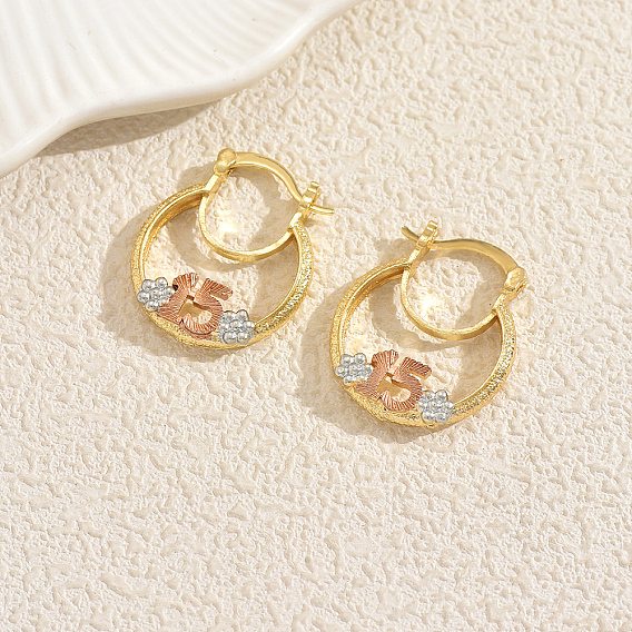 Серьги сплава обручем, полый круг с номером 15