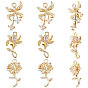 9шт 3 стиль латунные микро паве кубический цирконий подвески наборы, цветочный шарм