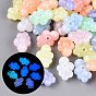 Luminous Two Tone Color Transparent Acrylic Beads, Cloud, Glow in the Dark, with Glitter Powder