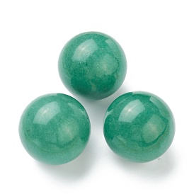 Natural Green Aventurine Beads, for Wire Wrapped Pendants Making, No Hole/Undrilled, Round