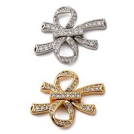 Латунное микропейв, прозрачный кубический цирконий, складные застежки, без кадмия, без никеля и без свинца, долговечный, бантом