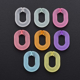 Transparent Acrylic Linking Rings, Quick Link Connectors, Frosted, Oval