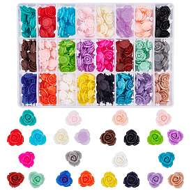 336Pcs 24 Colors Resin Cabochons, Flower
