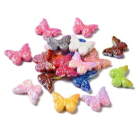 UV Plating Acrylic Beads, AB Color, Butterfly