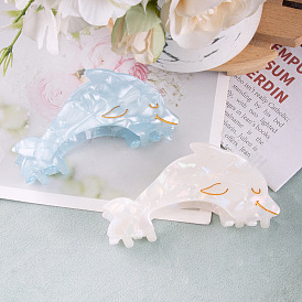 Dolphin Shape Cute PVC Large Claw Hair Clips, for Girl Thick Hair