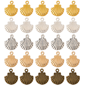 60 шт 5 цвета подвески из сплава в тибетском стиле, подвески в форме ракушек