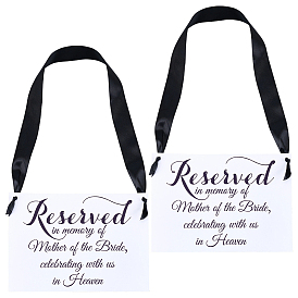 2шт. бумажных свадебных памятных табличек, табличка, зарезервированная в память о родителях, дедушке невесты., с полиэфирной лентой