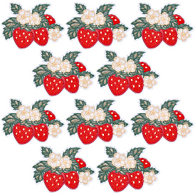 Компьютеризированные вышивки ткани самоклеющиеся пластыри, наклеить патч, аксессуары для костюма, аппликация, клубника