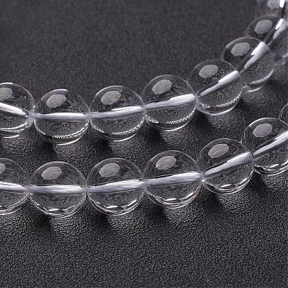 Synthetic Quartz Crystal Beads Strands, Rock Crystal Beads, Round