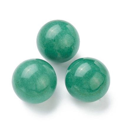 Natural Green Aventurine Beads, for Wire Wrapped Pendants Making, No Hole/Undrilled, Round